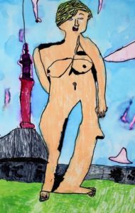 nude-2015-watercolour-and-marker-on-canvas-paper-30-5-x-45-5-cm