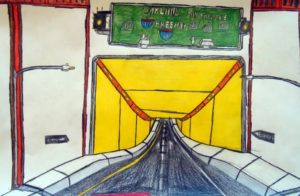 oakland-tunnel-2016-colour-pencil-on-paper-30-5-x-45-7-cm